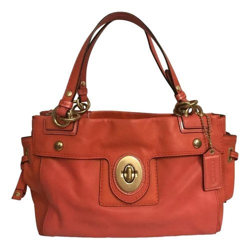 Pre-owned Coach Leather Satchel In Orange