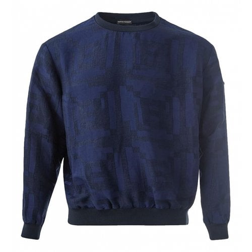 Pre-owned Emporio Armani Linen Sweatshirt In Blue