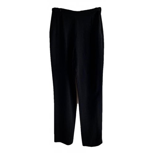 Pre-owned Chloé Silk Straight Pants In Black