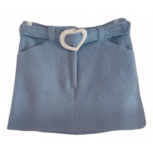 Pre-owned Maisoncléo Wool Mini Skirt In Blue