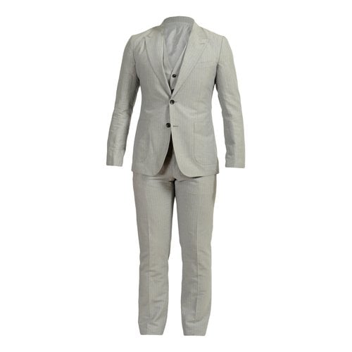 Pre-owned Dolce & Gabbana Linen Suit In Grey