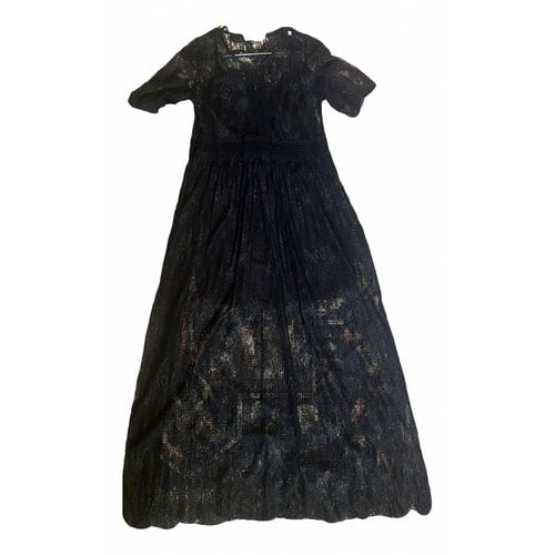 Pre-owned Sandro Lace Maxi Dress In Black