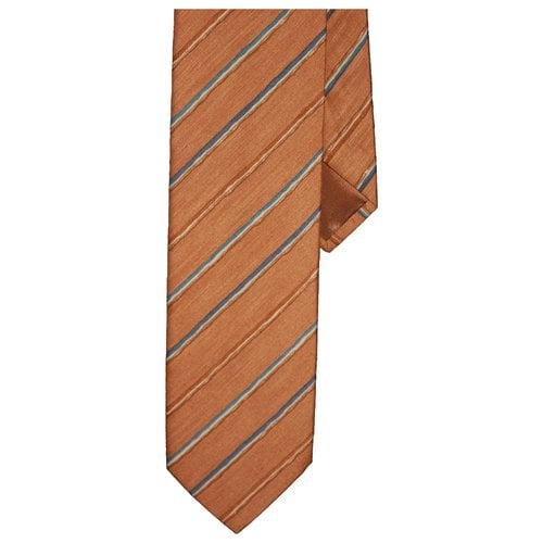 Pre-owned Giorgio Armani Silk Tie In Orange