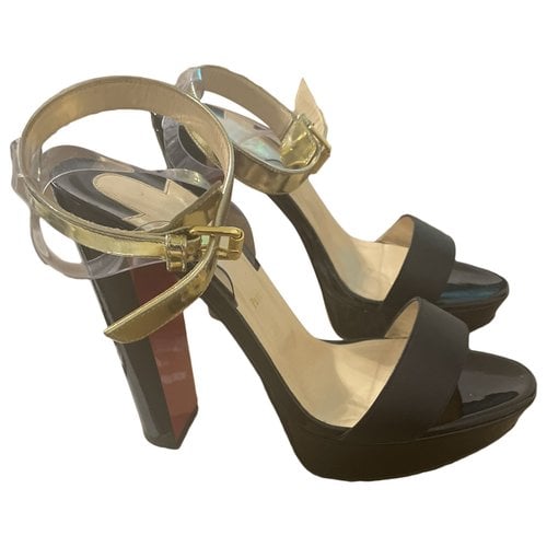 Pre-owned Christian Louboutin Leather Sandals In Black