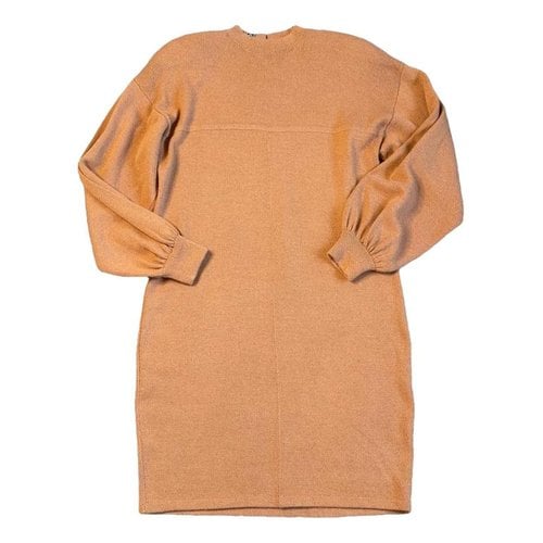 Pre-owned St John Wool Mid-length Dress In Camel