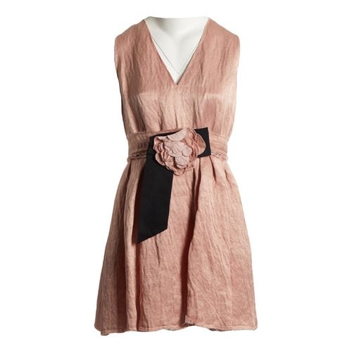 Pre-owned Lanvin Linen Mid-length Dress In Pink