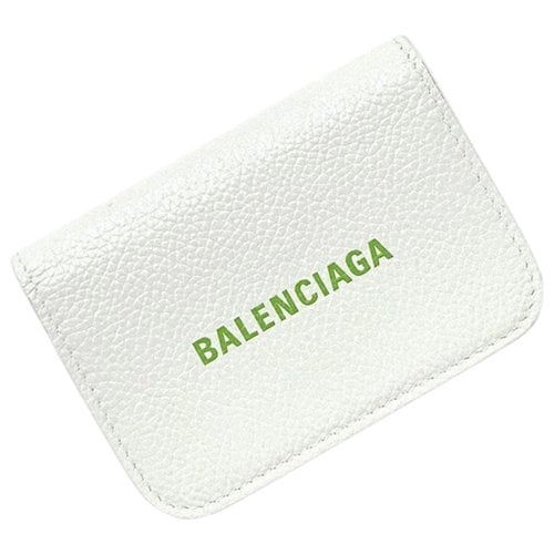 Pre-owned Balenciaga Leather Wallet In White