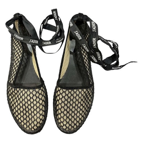 Pre-owned Dior Nicely-d Cloth Espadrilles In Black