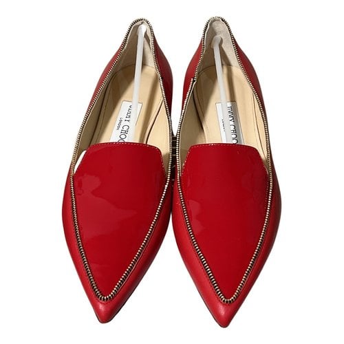 Pre-owned Jimmy Choo Leather Flats In Red