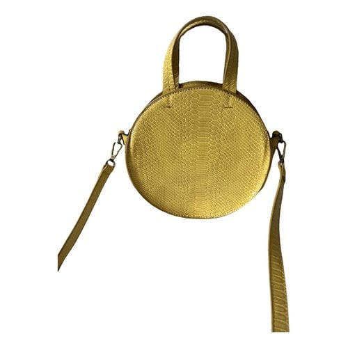 Pre-owned Anthropologie Vegan Leather Crossbody Bag In Yellow