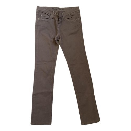 Pre-owned Zadig & Voltaire Slim Jeans In Brown