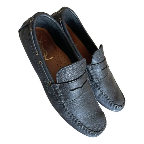 Pre-owned Saint Laurent Leather Flats In Brown