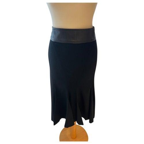 Pre-owned Roberto Cavalli Wool Mid-length Skirt In Black