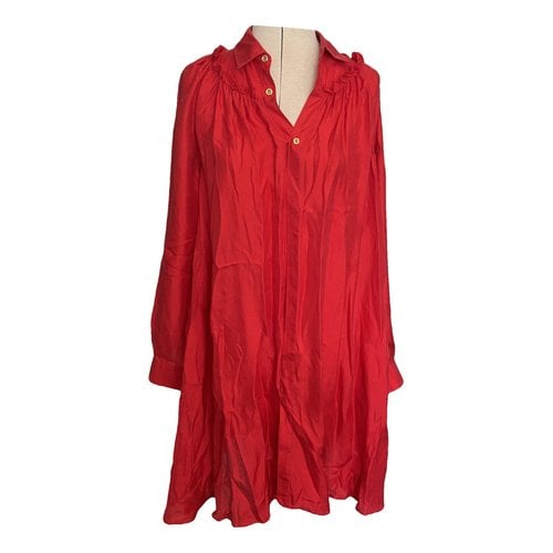Pre-owned Dsquared2 Silk Mid-length Dress In Red