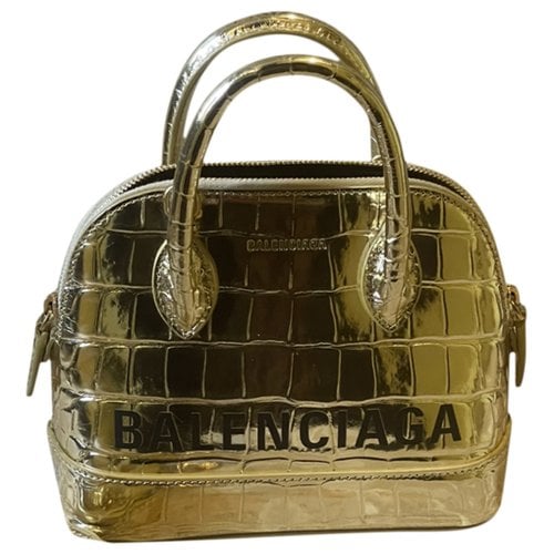 Pre-owned Balenciaga Ville Top Handle Leather Handbag In Gold