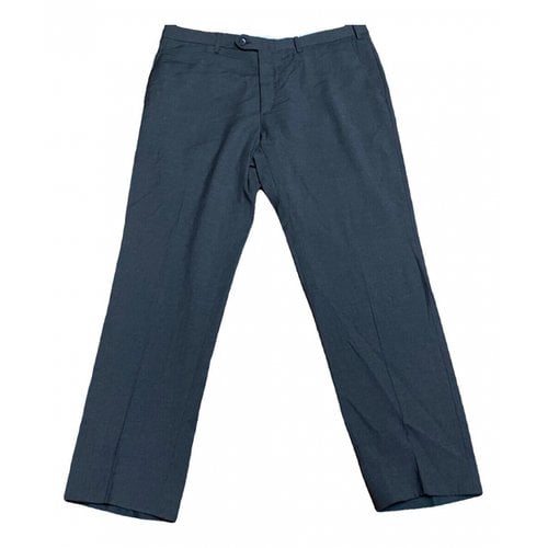 Pre-owned Brioni Wool Trousers In Grey