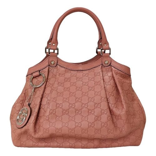 Pre-owned Gucci Sukey Leather Handbag In Pink