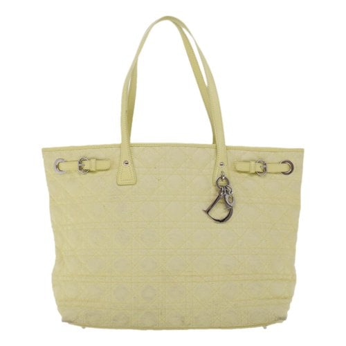 Pre-owned Dior Panarea Cloth Tote In Yellow