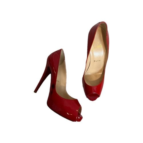 Pre-owned Christian Louboutin Very Privé Patent Leather Heels In Red
