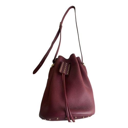 Pre-owned Tod's Leather Bag In Burgundy