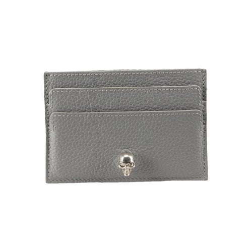 Pre-owned Alexander Mcqueen Leather Wallet In Grey
