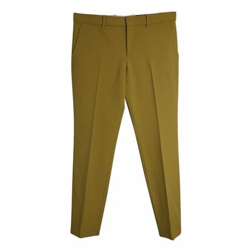 Pre-owned Gucci Wool Carot Pants In Yellow