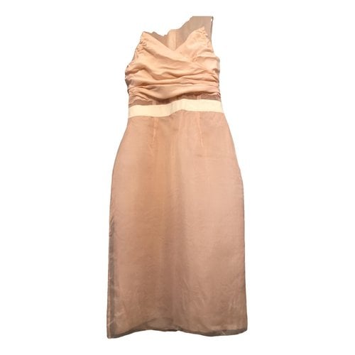 Pre-owned D&g Silk Mid-length Dress In Pink