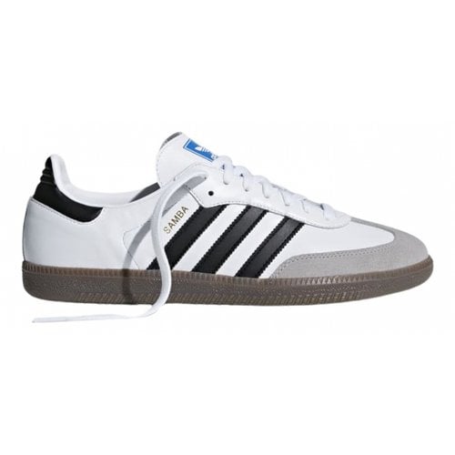Pre-owned Adidas Originals Samba Leather Flats In White