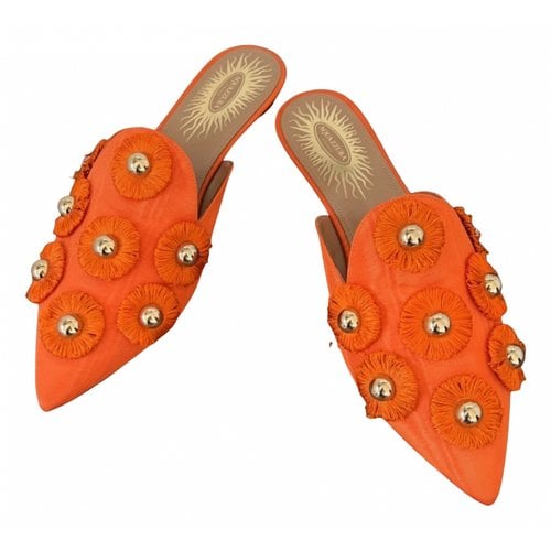 Pre-owned Aquazzura Cloth Sandals In Orange