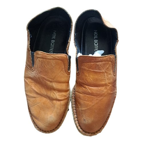 Pre-owned Neil Barrett Leather Espadrilles In Camel