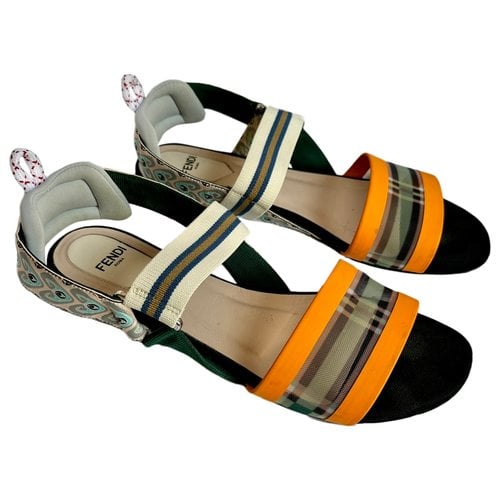 Pre-owned Fendi Colibri Cloth Sandals In Multicolour
