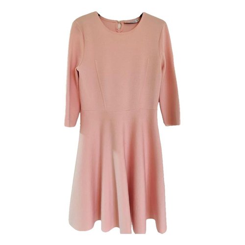 Pre-owned Dior Wool Mid-length Dress In Pink
