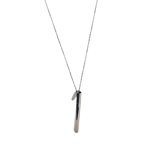Pre-owned Brunello Cucinelli Silver Long Necklace In Anthracite