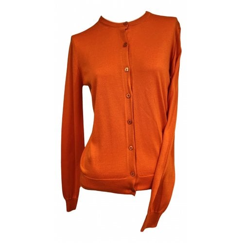 Pre-owned Ralph Lauren Silk Cardigan In Orange