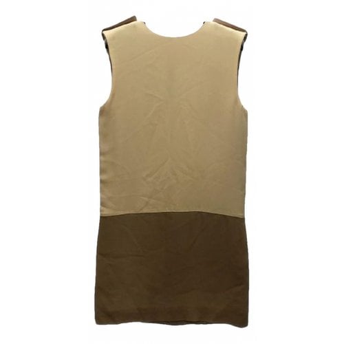 Pre-owned Celine Silk Mid-length Dress In Brown