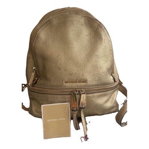 Pre-owned Michael Kors Leather Backpack In Gold