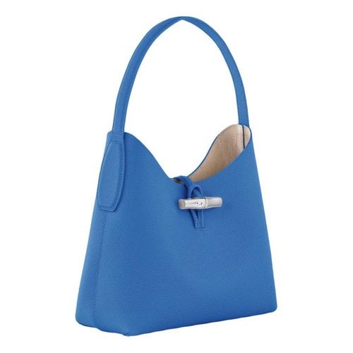 Pre-owned Longchamp Roseau Leather Handbag In Blue