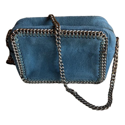 Pre-owned Stella Mccartney Falabella Box Vegan Leather Crossbody Bag In Blue