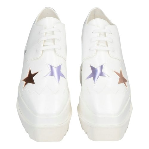 Pre-owned Stella Mccartney Elyse Leather Lace Ups In White