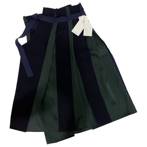 Pre-owned Sacai Wool Mid-length Skirt In Green