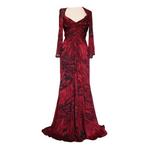 Pre-owned Christian Lacroix Silk Maxi Dress In Red