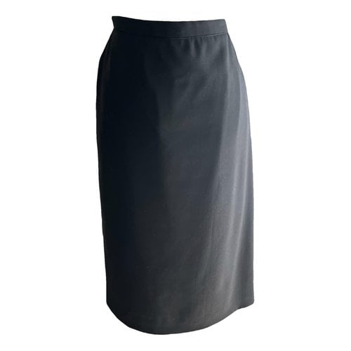 Pre-owned Max Mara Wool Mid-length Skirt In Black
