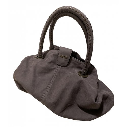Pre-owned Kenzo Leather Handbag In Grey