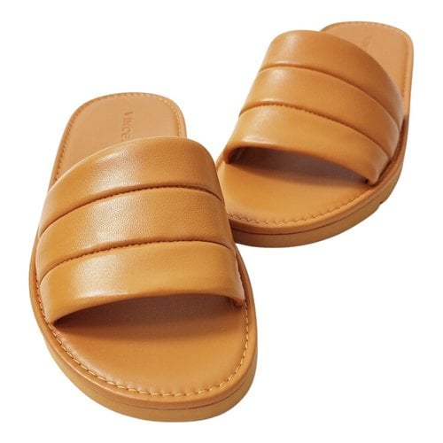 Pre-owned Vince Leather Sandal In Camel