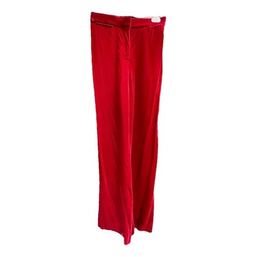 Pre-owned Stella Mccartney Velvet Straight Pants In Red
