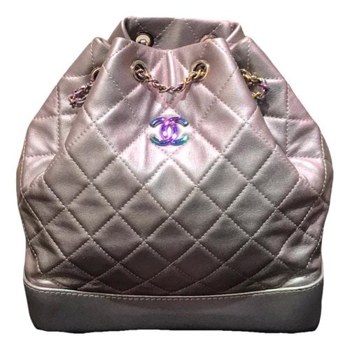 Pre-owned Chanel Gabrielle Leather Backpack In Multicolour