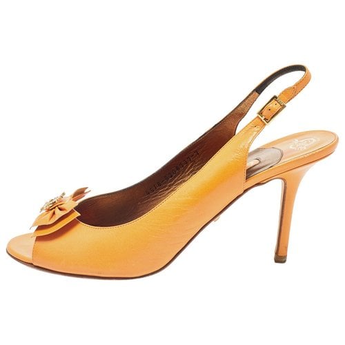 Pre-owned Gina Leather Heels In Orange