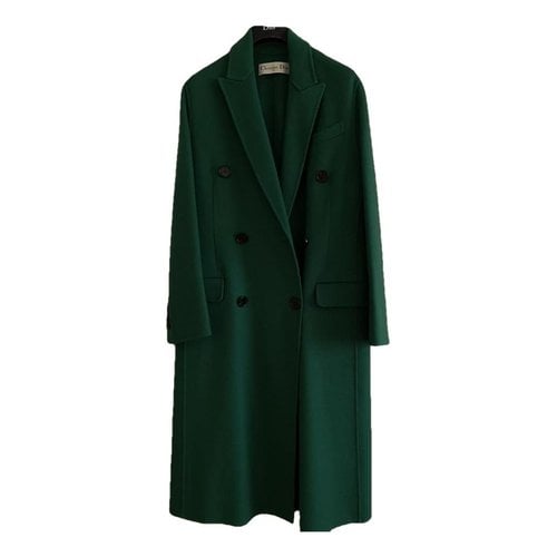 Pre-owned Dior Cashmere Coat In Green