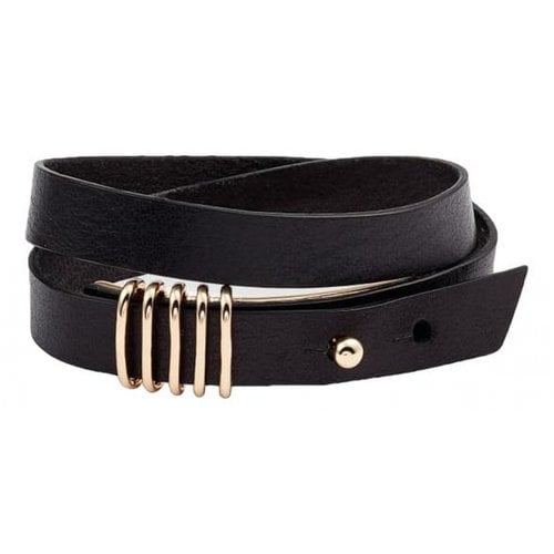 Pre-owned Allsaints Leather Bracelet In Black
