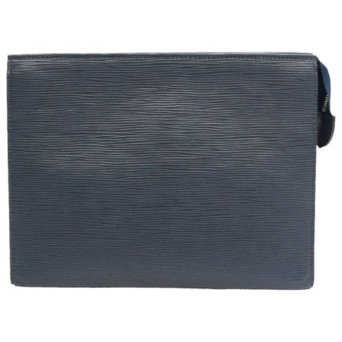 Pre-owned Louis Vuitton Leather Clutch Bag In Navy